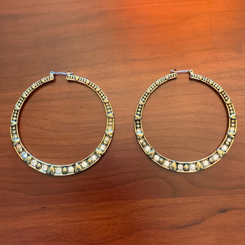 Gold Betsey Johnson Hoop Earrings